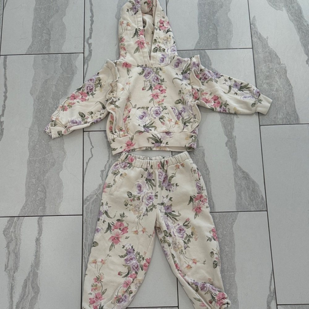 GAP Kids Floral Matching Set - Cream, Pink, Purple